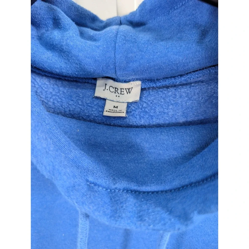 J. Crew Womens Blue Cowl‎ Neck Hoodie Sweatshirt Size Medium Long Sleeve Fleece